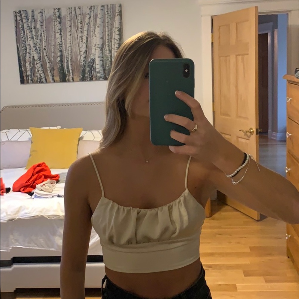 Champagne coloured ruched tank top - Picture 2 of 3